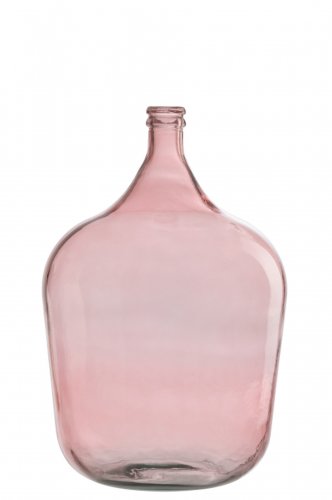 Vaza Bottle, Sticla, Roz, 37x37x55 cm