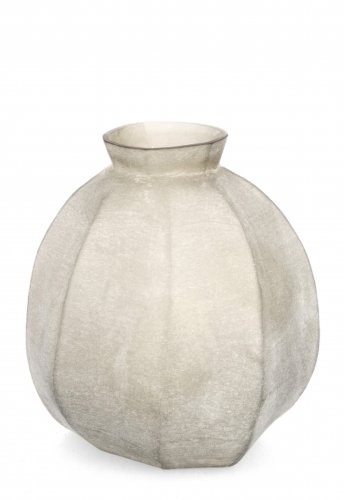 Vaza mirissa, sticla, bej, 33x33x37 cm