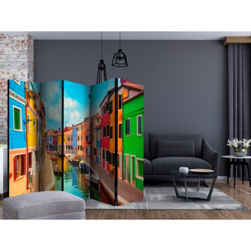 Paravan Colorful Canal In Burano Ii [Room Dividers] 225 cm x 172 cm