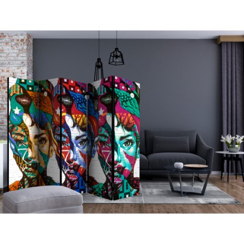 Paravan Colorful Faces Ii [Room Dividers] 225 cm x 172 cm