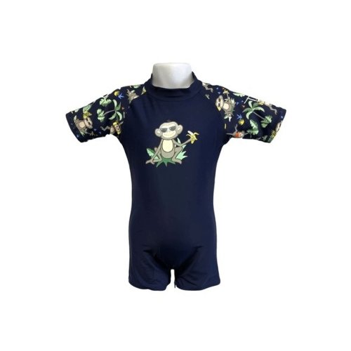 Costume de Baie Inot pentru bebelusi si copii, Protectie Soare UPF50+, Navy Jungle, Diverse marimi