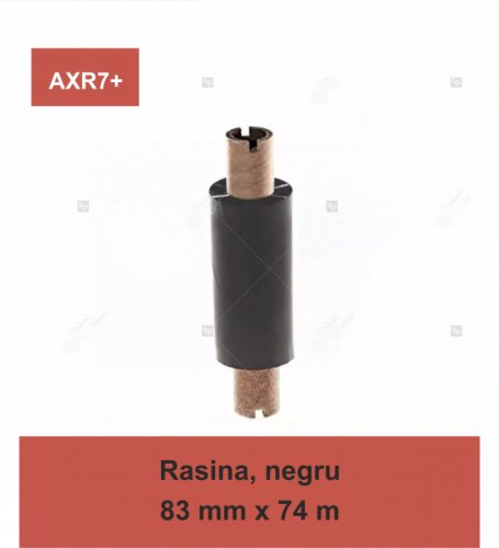 Ribon ARMOR Inkanto AXR7+, rasina (resin), negru, 83mmx74M, OUT