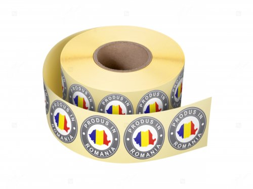 Label Print - Rola etichete autoadezive personalizate produs in romania , diametru 30 mm, 1000 buc rola