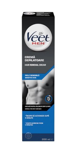 Crema depilatoare pentru piele sensibila, 200 ml, Veet Men