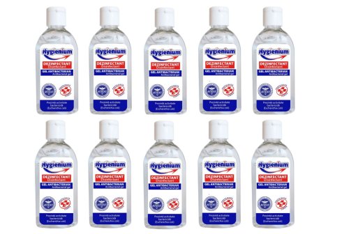 Pachet Hygienium Gel antibacterian/dezinfectant pentru maini 10 x 50 ml, avizat de Ministerul Sanatatii