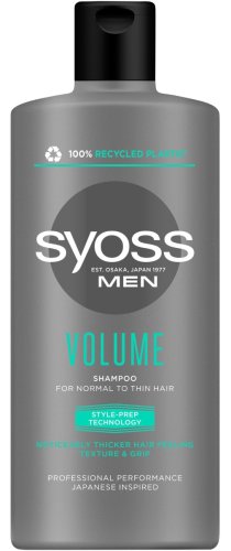 Sampon barbati pentru par normal si subtire, 440 ml, Syoss Men Volume