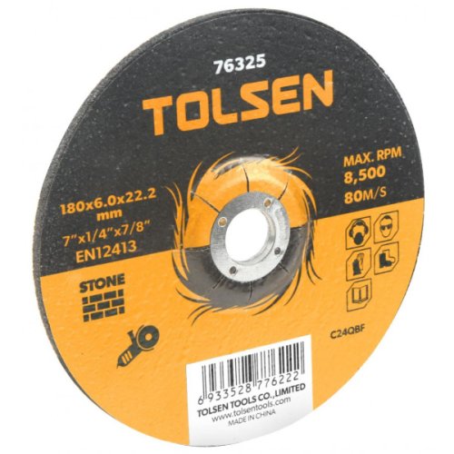 Tolsen - Disc abraziv cu centru coborat (piatra) 230x6x22 mm
