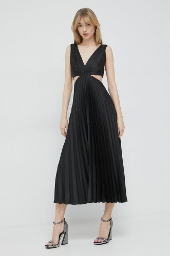 Abercrombie & Fitch rochie culoarea negru, maxi, evazati
