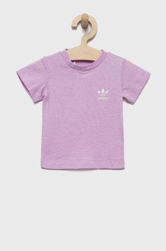 adidas Originals tricou de bumbac pentru copii culoarea violet