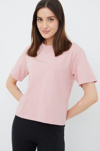 adidas Originals tricou din bumbac Trefoil Moments HE6890 culoarea roz