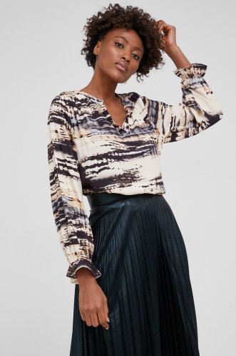 Answear Lab Bluză femei, culoarea negru, modelator