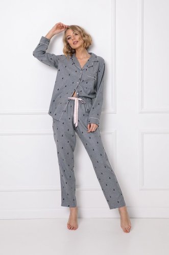 Aruelle Pijama Elaine femei, culoarea gri, bumbac