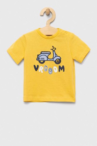 Birba&Trybeyond tricou din bumbac pentru bebelusi culoarea galben, cu imprimeu