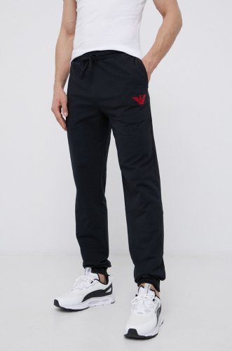 Emporio Armani Underwear Pantaloni bărbați, culoarea negru, cu imprimeu