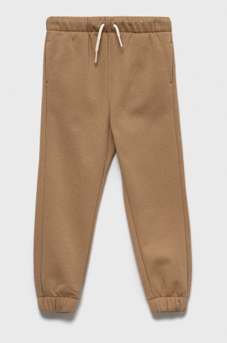 Gap pantaloni de trening pentru copii culoarea maro, neted
