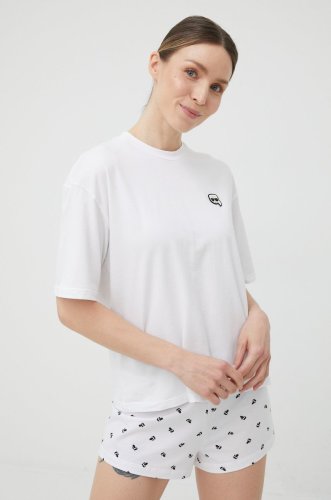 Karl Lagerfeld pijama femei, culoarea alb