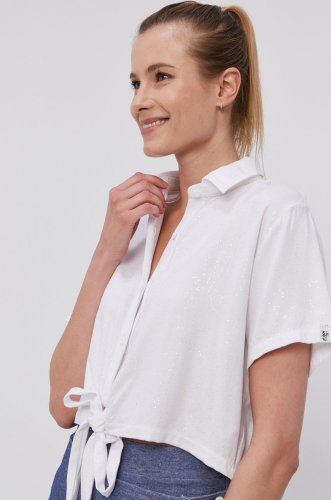 LaBellaMafia Bluză femei, culoarea alb, material neted