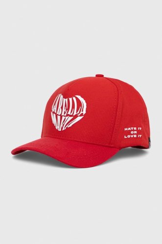 LaBellaMafia șapcă de baseball din bumbac culoarea rosu, cu imprimeu