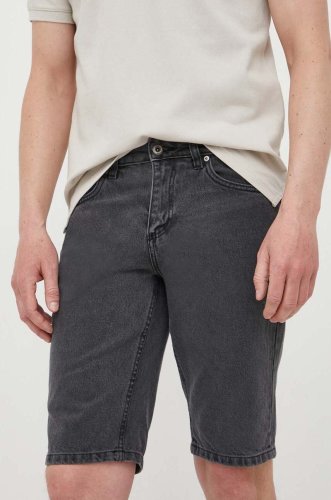 Lindbergh pantaloni scurti jeans barbati, culoarea gri