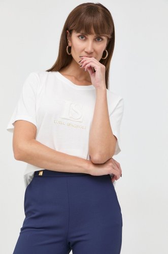 Luisa Spagnoli tricou din bumbac culoarea alb