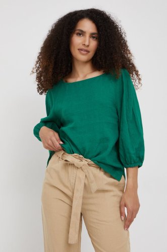 Marc O'Polo bluza femei, culoarea verde, neted
