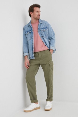 Marc O'Polo pantaloni barbati, culoarea verde, cu fason cargo