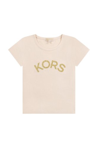 Michael Kors tricou de bumbac pentru copii culoarea bej