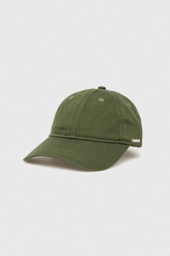 Samsoe Samsoe șapcă de baseball din bumbac culoarea verde, neted