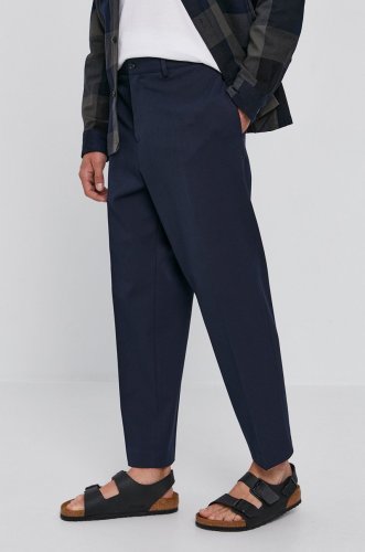 Selected Pantaloni bărbați, culoarea albastru marin, model drept
