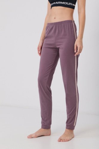 United Colors of Benetton Pantaloni de pijama femei, culoarea violet, bumbac