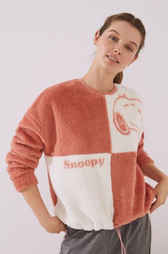 women'secret bluza pijama Snoopy femei, culoarea alb