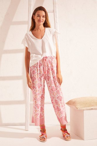 Women'secret tricou de pijama mix & match culoarea alb, bumbac