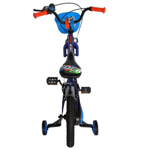 Bicicleta Carpat Rider C1807C 18 V-Brake cu cosulet si roti ajutatoare 5-7 ani albastruportocaliu