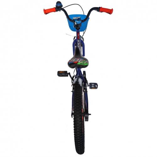 Bicicleta Carpat Rider C2007C 20 V-Brake cu cosulet 7-10 ani albastruportocaliu