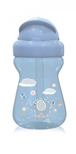 Cana sport mini Animals cu pai moale si flexibil 6 luni+ 200 ml Moonlight Blue