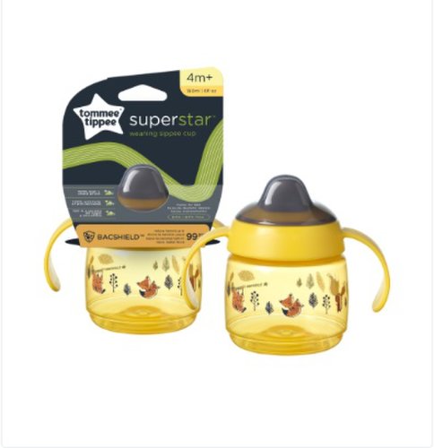 Cana Tommee Tippee Sippee cu protectie Bacshield si capac 190 ml Galben 1 buc