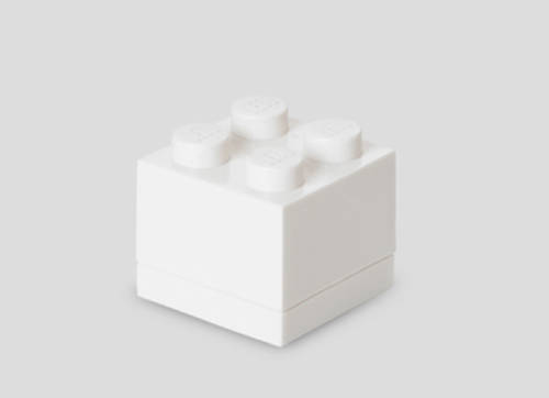 Mini cutie depozitare LEGO 2x2 alb