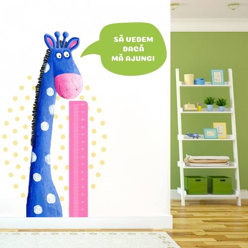 Tiparo - Sticker perete copii girafa cu metru