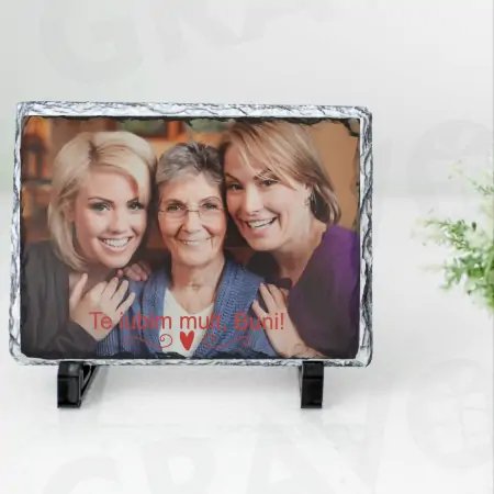 Rama foto personalizata pentru bunica din ardezie