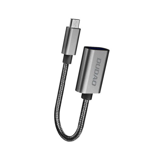Adaptor Dudao OTG, USB to Micro USB, Gri