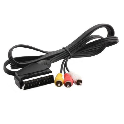Cablu SCART 3xRCA Comutator IN-OUT, Model Negru, 1.5m Lungime - Cablu Scart Bidirectional pentru TV