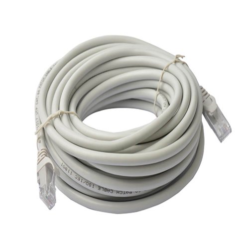 Cablu UTP Retea, Alb/Gri, Ethernet Cat 5e, 10m Lungime - Cablu Patch de Internet cu Mufa, Conector RJ45