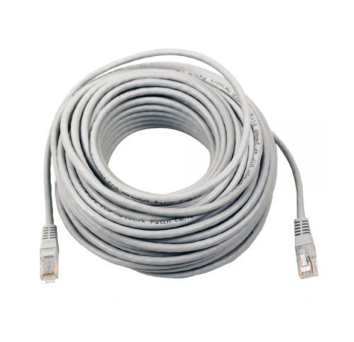 Cablu UTP Retea, Alb/Gri, Ethernet Cat 5e, 20m Lungime - Cablu Patch de Internet cu Mufa, Conector RJ45