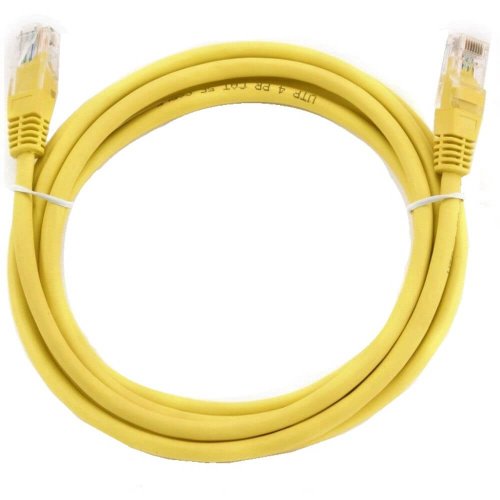 Cablu UTP Retea, Galben Cat5e, 0.25m Lungime - Cablu Ethernet cu Mufa, Conector RJ45