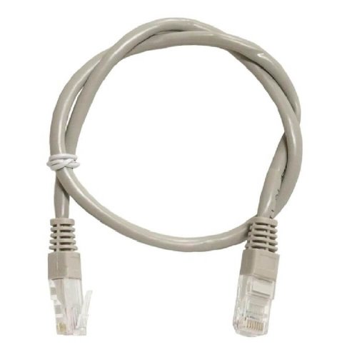 Cablu UTP Retea, Gri, Ethernet Cat 5e, 2m Lungime - Cablu Patch de Internet cu Mufa, Conector RJ45