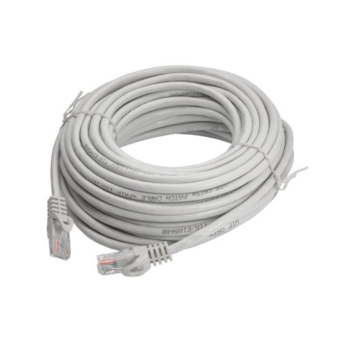 Cablu UTP Retea, Gri, Ethernet Cat 6, 30m Lungime - Cablu Patch de Internet cu Mufa, Conector RJ45