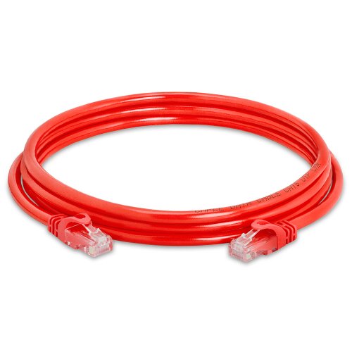 Praize - Cablu utp retea, rosu, cat5e, 5m lungime - cablu ethernet cu mufa, conector rj45
