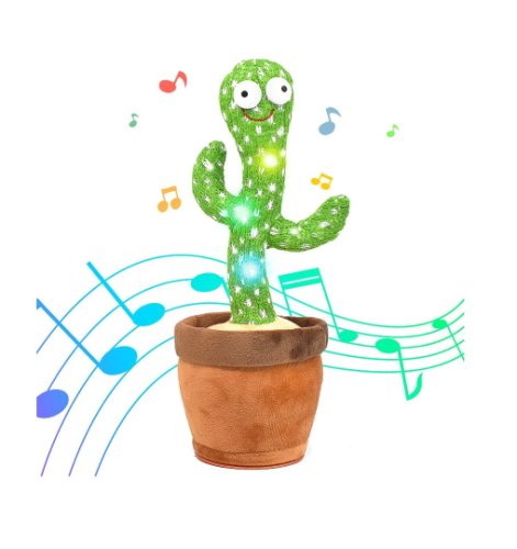 Cactus dansatoar, canta lumineaza si imita sunete, Verde, XQ16878