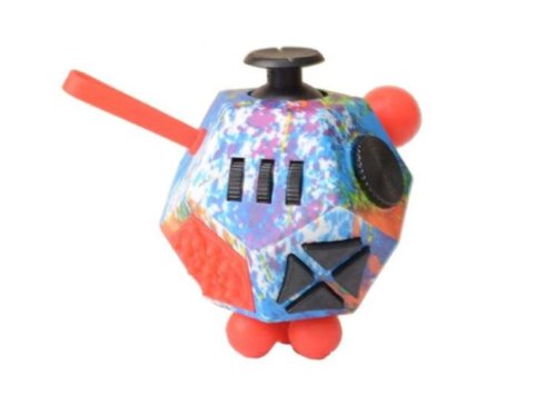 Dodecagon, Cub Antistres RoveZone® cu 12 Laturi, Fidget Toy Senzorial, 7x7x7 cm, Multicolor