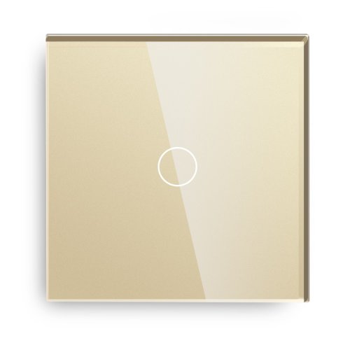 Fateta de sticla pentru intrerupator Touch simplu, auriu, Instalare Usoara